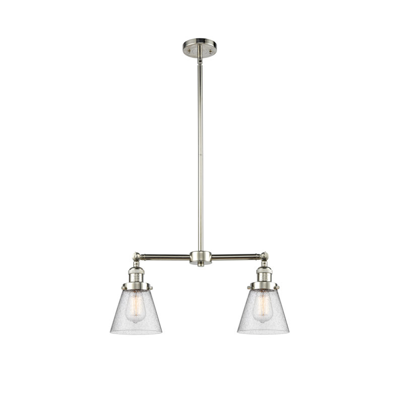 Stonecipher 2 - Light Kitchen Island Pendant, No Bulb Included, Seedy, Polished Nickel