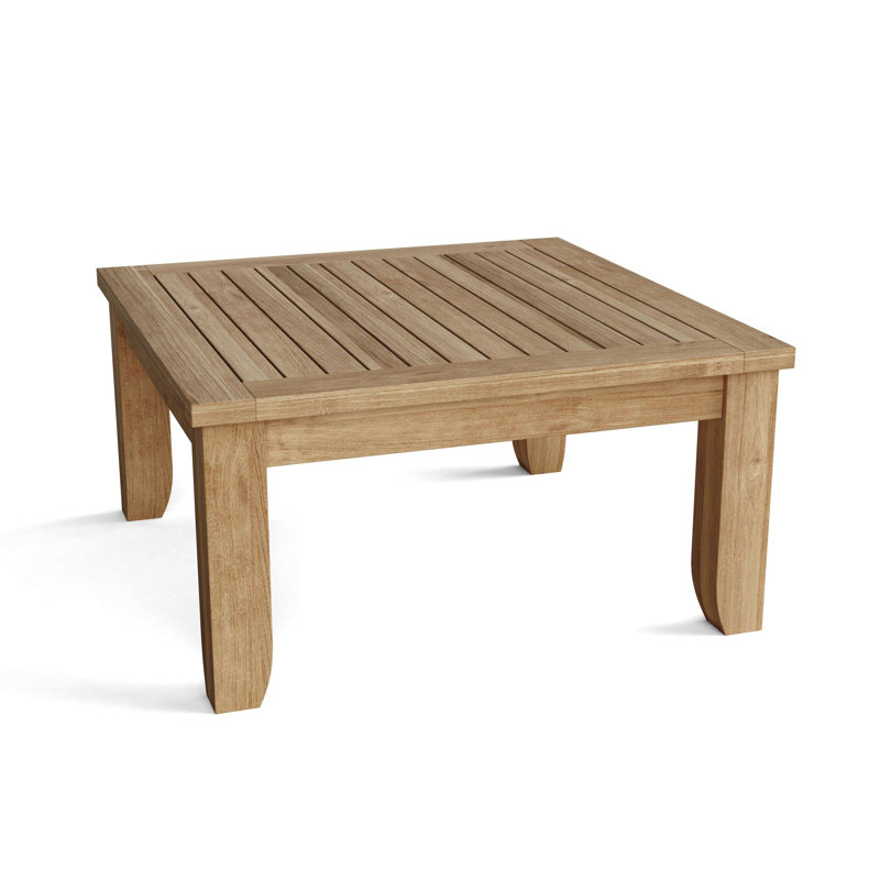Luxe Outdoor Square Teak Coffee Table, 33" W x 33" L x 17" H