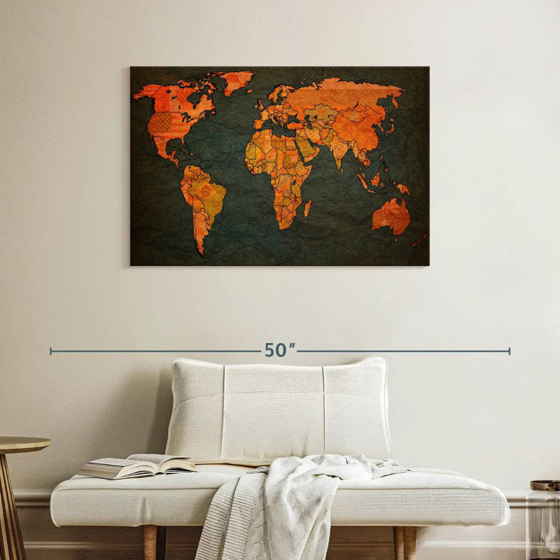 Aliaz Flags World Map, 26" H x 39" W