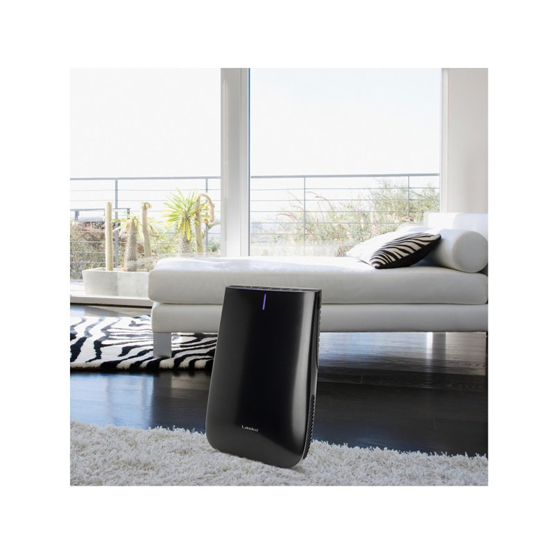 Pure Platinum Slim Profile Air Purifier with UV Light and Remote Control, Black