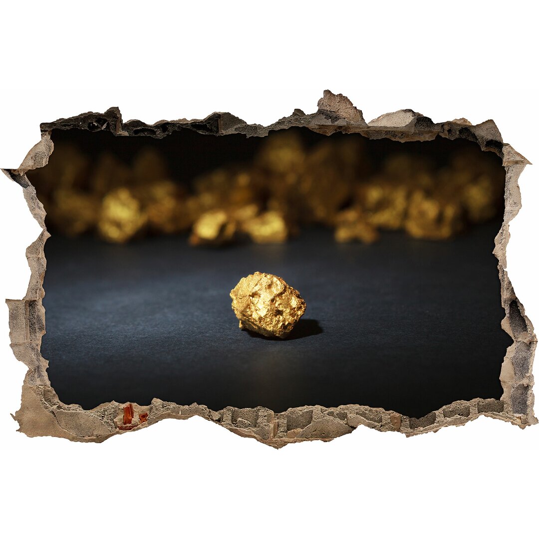 Kleiner, glänzender Goldnugget Wandaufkleber