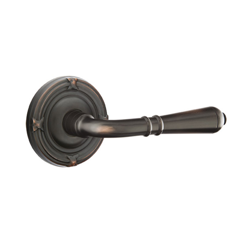 Levier de porte avec rosette Turino, Bronze huilé, Gauche