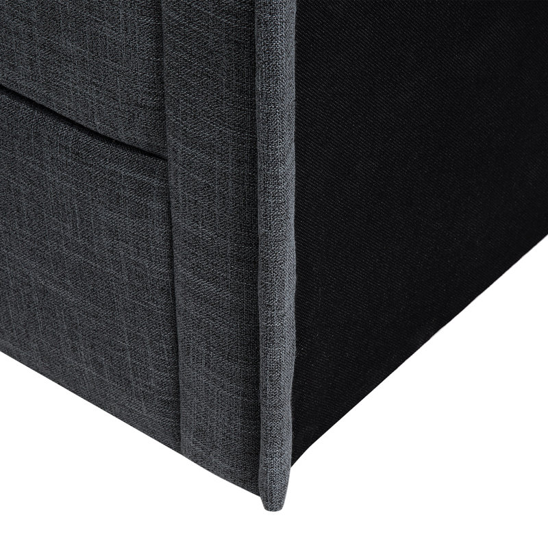 Upholstered Bed Frame, 160 x 200cm, Dark grey