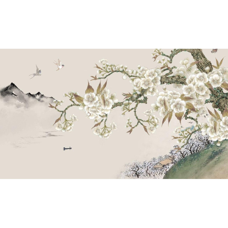 Murale Yarelys Vintage Floral Retro Flower Nostalgic, L 106 po x l 187 po