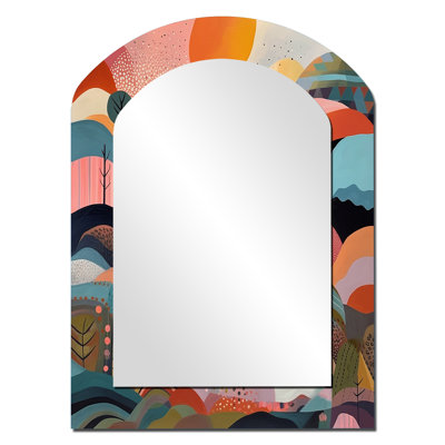 Décor de miroir mural rose et bleu Minimalims Explosion