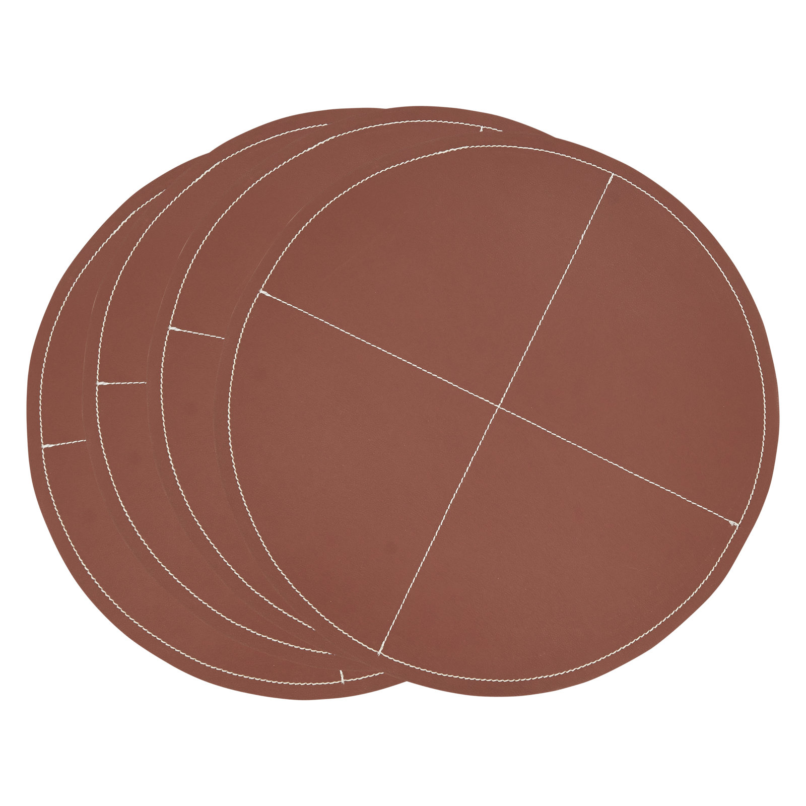 Calliope 100% Polyurethane No Pattern Round Placemat, Brown