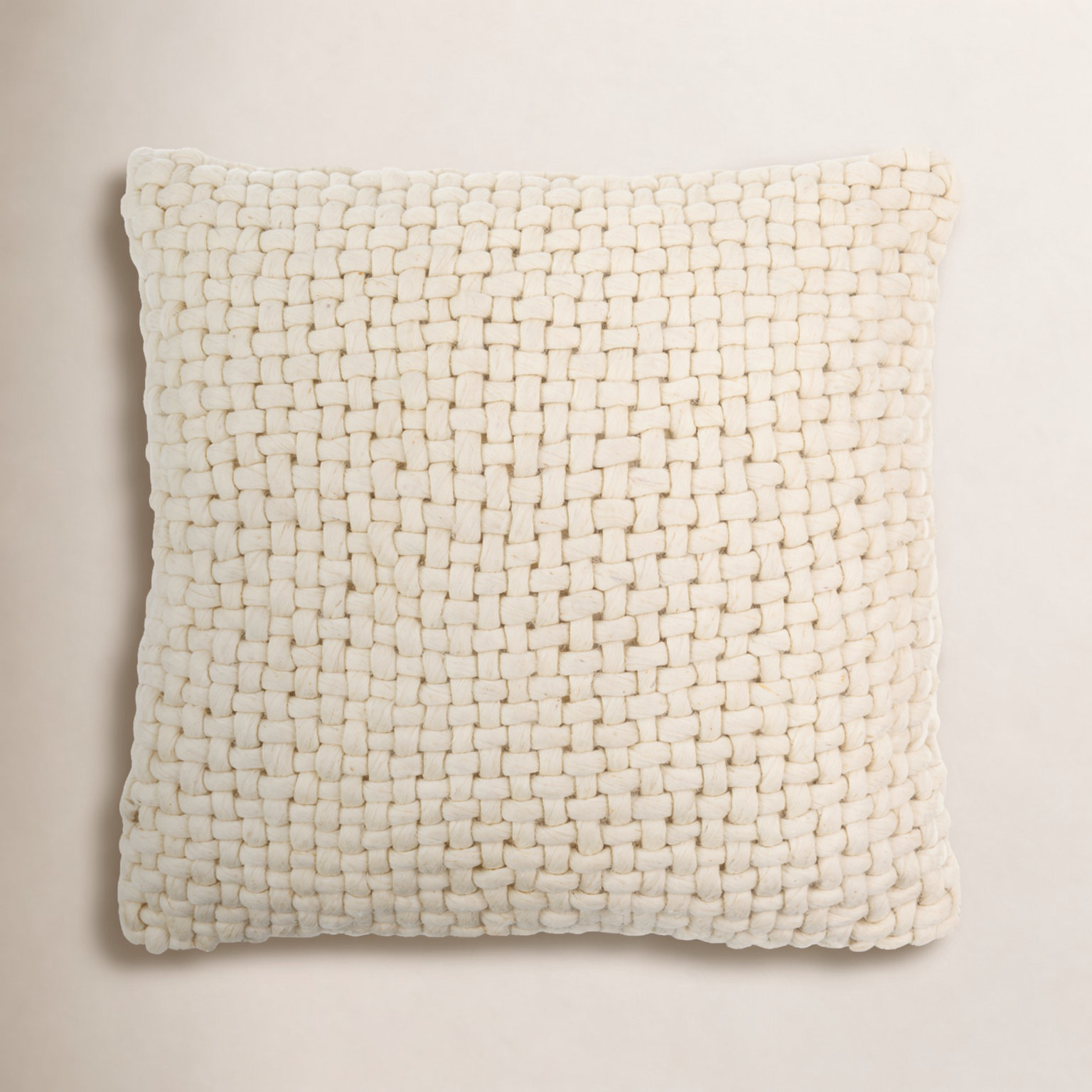 Belel Wool Pillow Cover, Cream, Down, 22" x 22"