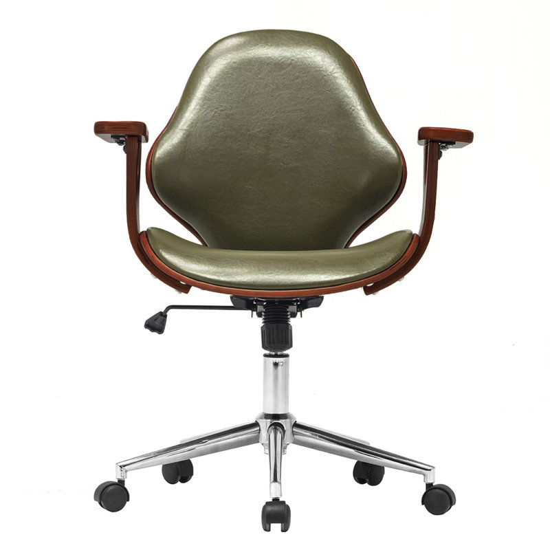 Barri Faux Leather Mid-Century Office Chair, Green