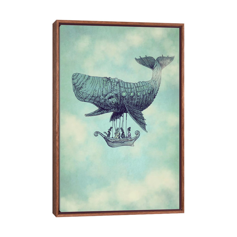 «Tea at 2000 Feet» par Eric Fan - impression d'art graphique, Toile classique avec cadre brun, Non mat