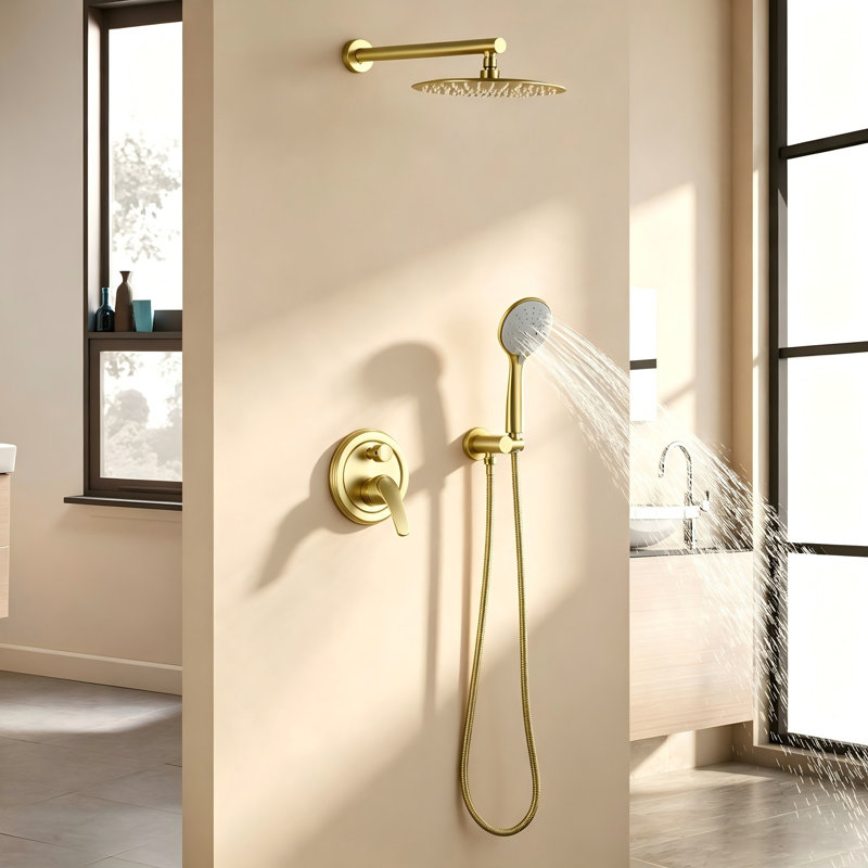 All-In-One Kit with Rough in-Valve, Brushed Gold