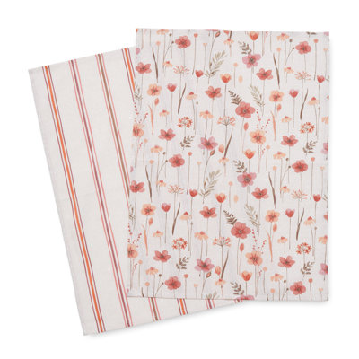 Harvest Flowers Cotton Tea Towels