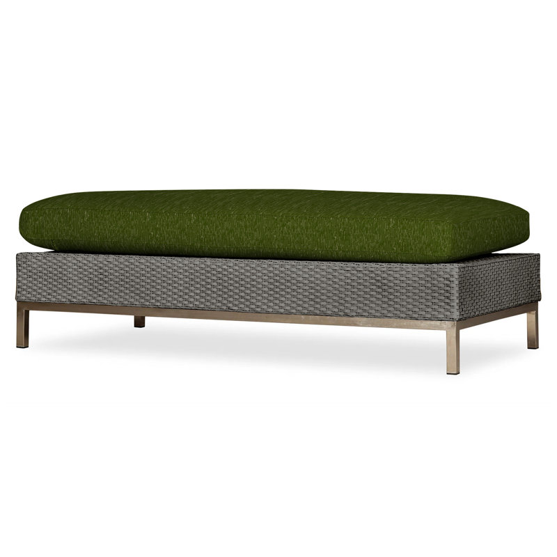 Elements Outdoor Ottoman, Pewter, Demo Oatmeal