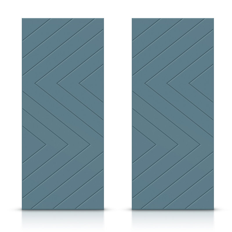 Portes de placard coulissantes à panneaux, Bleu dignité, 48 po x 80 po