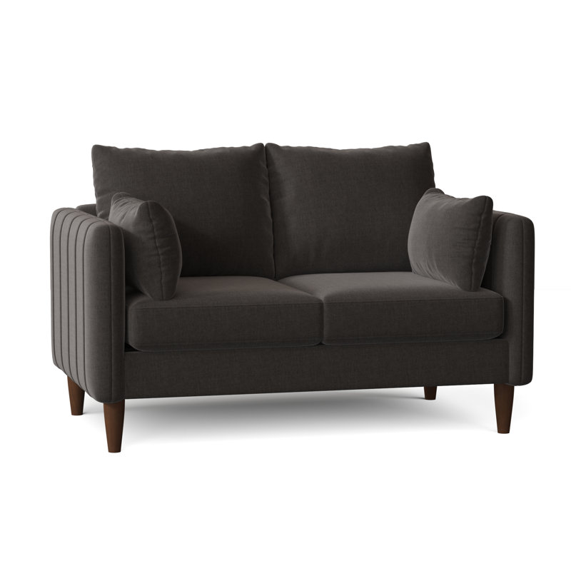 Kaveen Upholstered 58'' Loveseat, Walnut, Entice Graphite