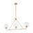 TriForm 3 - Light Modern Vintage Kitchen Island Globe Bubble Clear Glass Linear Pendant