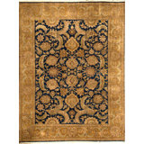 Wool Oriental Area Rug in Brown/Dark Blue/Green