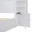 Grand lit en bois avec armoire tout-en-un, tablette et prises, blanc-90474335