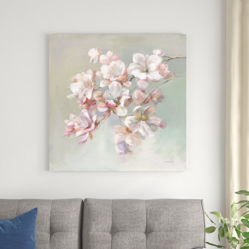 Sugar Magnolia par Danhui Nai - peinture sur toile tendue, H 36 po x l 36 po