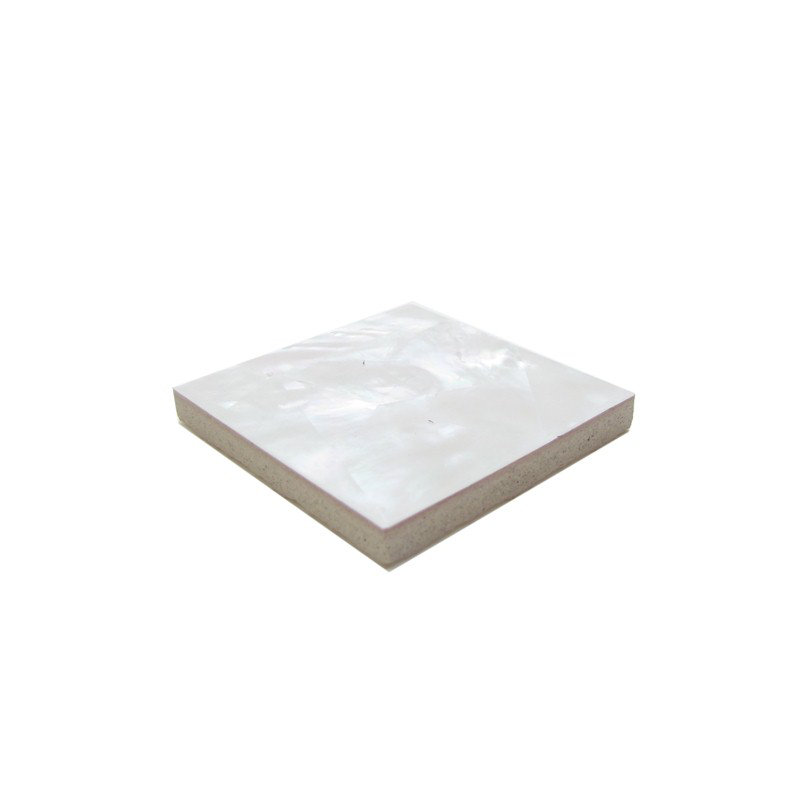 SeaTile 4" x 4" Natural Shell Listello/Border Tile in White Mother of Pearl