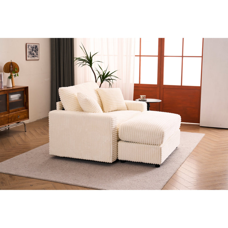 Fauteuil-lit d'appoint, fauteuil en velours côtelé moderne et confortable avec construction simple et stable, fauteuil doux pour les espaces de vie