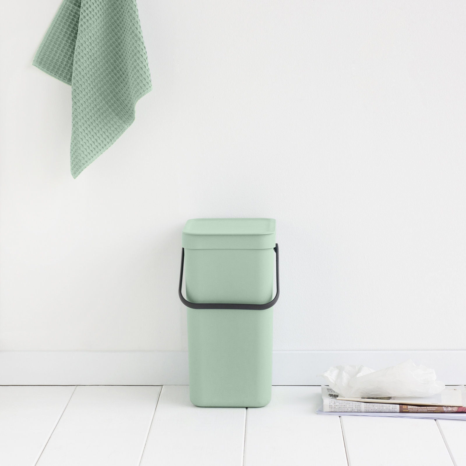 Brabantia Sort and Go 3.2gal Recycling Bin, Jade Green