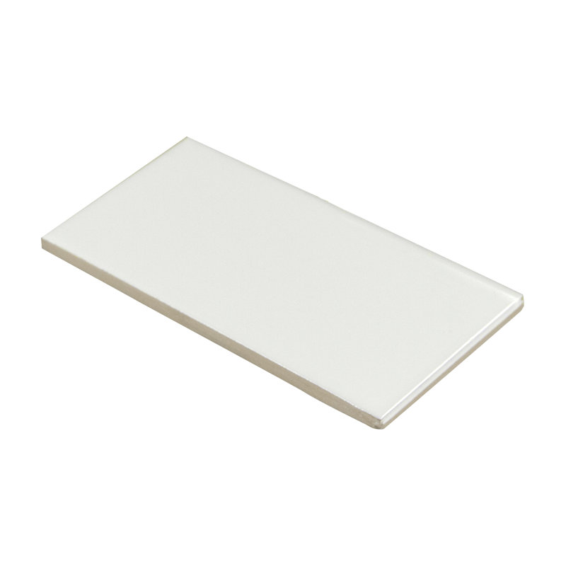 Segment 3 in. x 6 in. Glossy Ceramic Bullnose Tile Trim, Blanc
