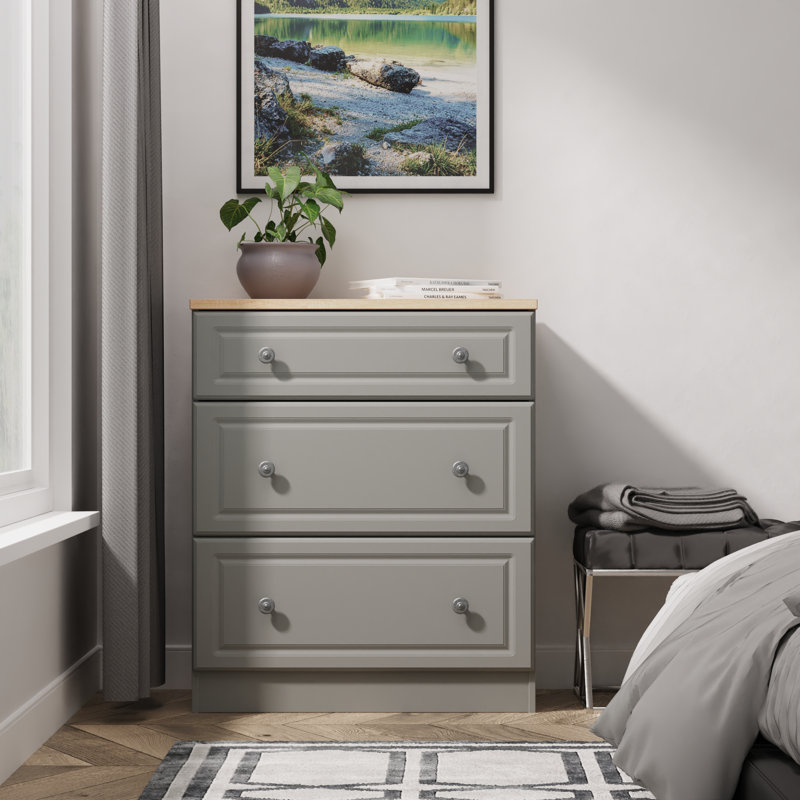 74cm W 3 - Drawer Chest of Drawers, Grey