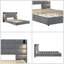 Grand cadre de lit tapissier avec applique murale et port USB pour grand lit - luxueuse tête de lit en velours gris-576832042