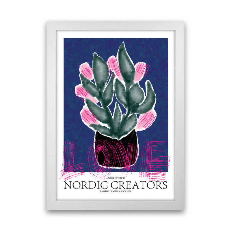 Flowers Love - Print, White Framed, 29.7cm H x 21cm W x 3cm D