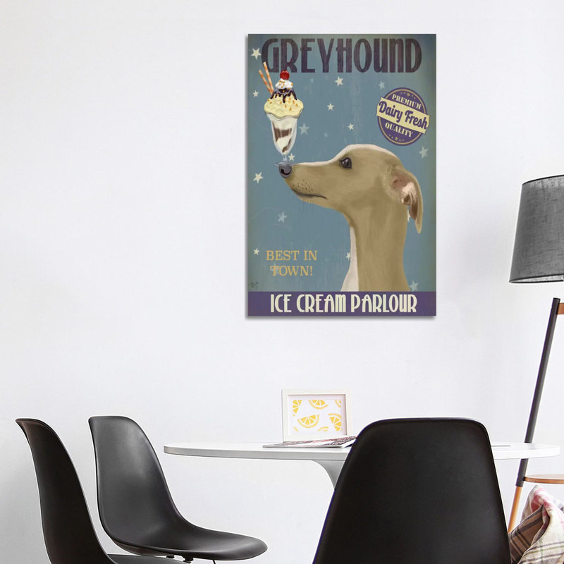 Greyhound, Tan, Ice Cream by Fab Funky - Wrapped Canvas Print, 101.6 cm H x 66.04 cm W