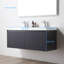 Ensemble de meuble-lavabo double mural 48 po avec lavabo en acrylique Annalisse - devant cannelé, tiroirs à fermeture en douceur-409846582