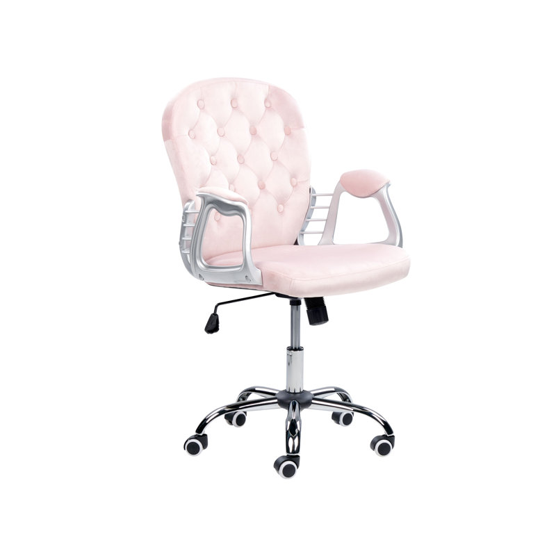 Lemannville Velvet Office Chair, Pink