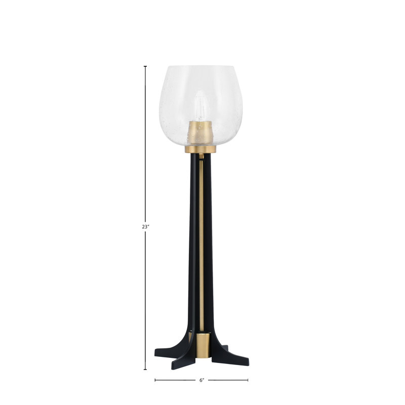 Lampe Calet, Noir mat / laiton nouvel âge, Transparent