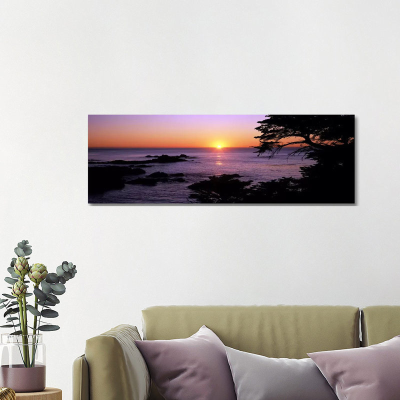 Sunset Over The Sea, Point Lobos State Reserve, Carmel, Monterey County, California, USA by Panoramic Images - Wrapped Canvas Print