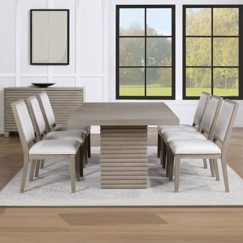 Ensemble repas Reckert, 7 pièces : table, 6 chaises