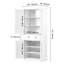 Armoire de rangement pour garde-manger de 72 po, armoires utilitaires autoportantes avec portes, tiroir et 3 tablettes réglables, garde-manger haut pour la cuisine, le salon, la salle à manger, la buanderie, blanc