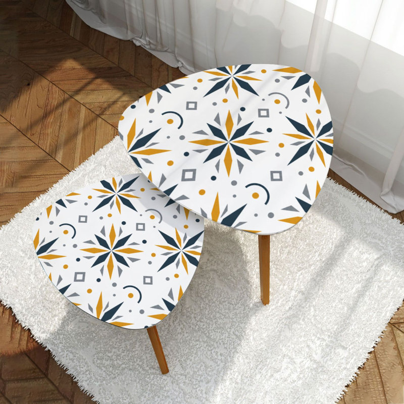 Ensemble de 2 tables basses gigognes Triangle