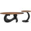 Élégante table basse gigogne 2 pièces noire, tables ovales et rondes, base en métal robuste, industriel facile à installer, ronde, pièce, conception de bout, salon, cadre stable, coussins réglables