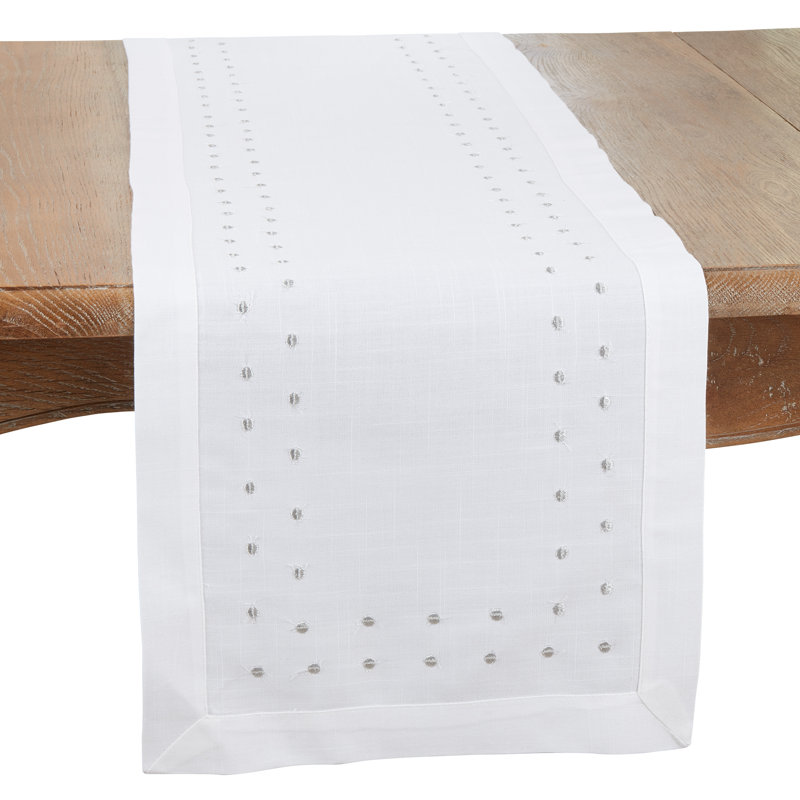Cheerful Polka Dot Table Runner, Silver