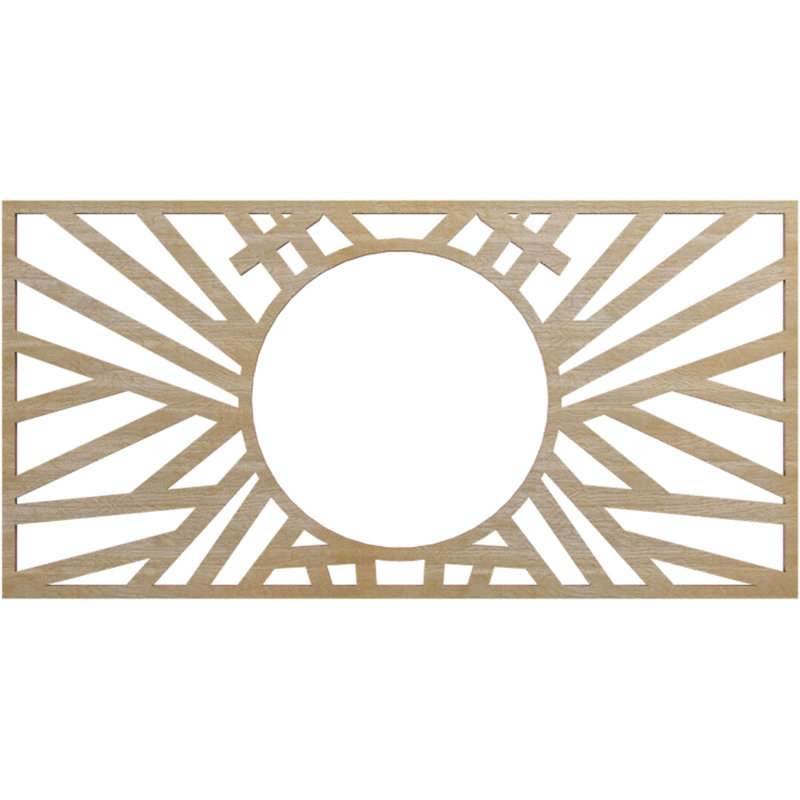 18"W x 9"H x 6 5/8"ID x 1/4"T Hoover Wood Fretwork Pierced Ceiling Medallion, Alder, Birch, 10" H x 20" W x 0.25" D