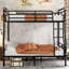 Full Xl Over Queen Metal Bunk, Enhances Bedroom Functionality, Black For Easy Access,
