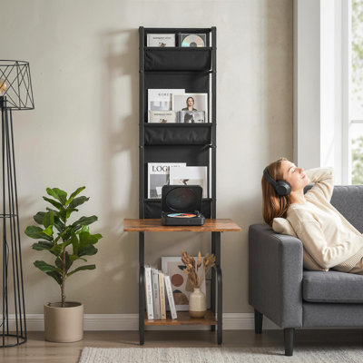 Steel, Manufactured Wood 144cm H Media Shelves