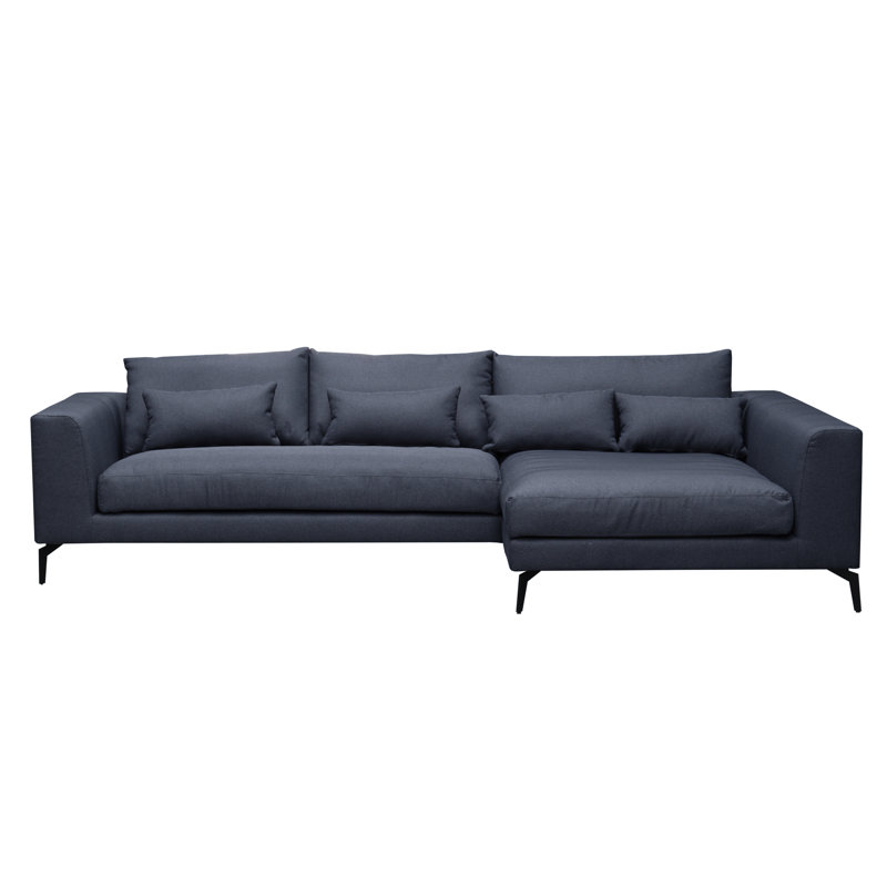 Cahoe Corner Sofa in Cord Fabric, Right Hand Facing, Dark Jeans, Polyester