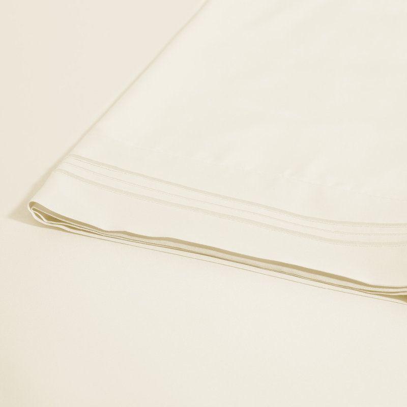 Ensemble de draps en micro-fibre, Ivoire, Ensemble de draps pour lit double + drap-housse + 