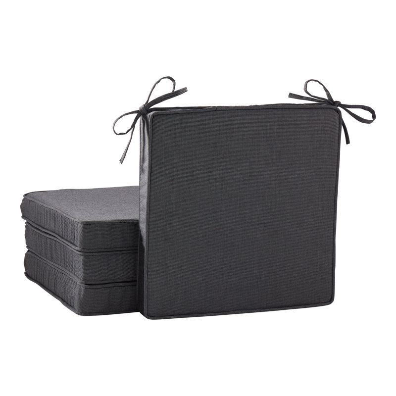 Sunbrella Outdoor Dining Chair Seat Pad, Canvas Coal