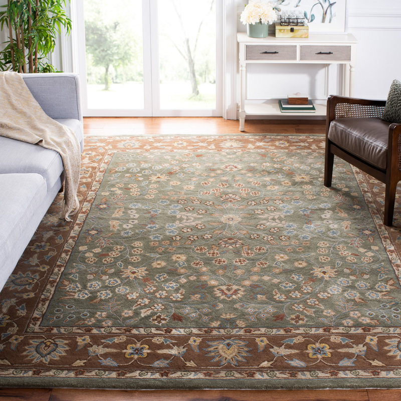 Tapis sauge / cuivre touffeté fabriqué à la main Regner, Rectangle 8 pi x 10 pi