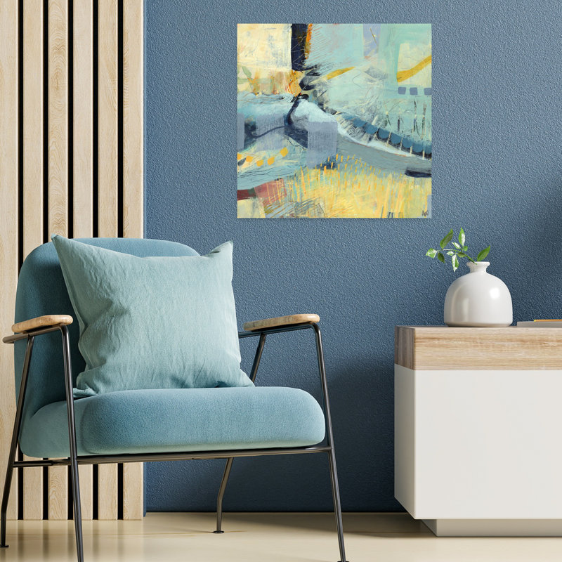 Stream, art contemporain abstrait, H 18 po x l 18 po