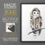 «Barred Owl Impressions I», reproduction encadrée - bois massif-1291592078-1291592083