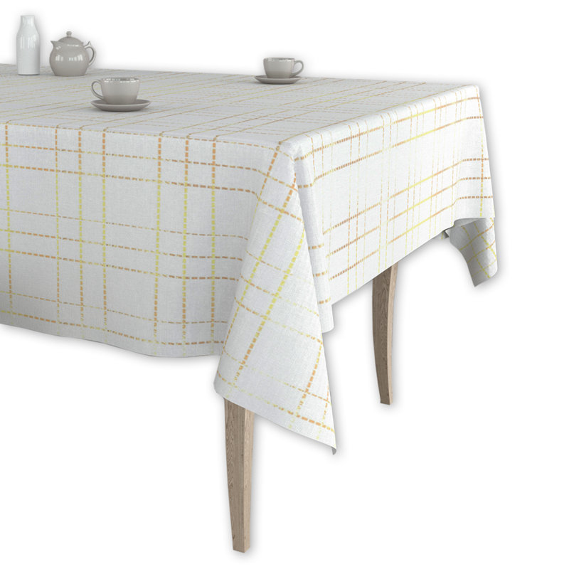 Colgin Plain 100% Cotton Christmas Tablecloth, Gold, 84" x 60"