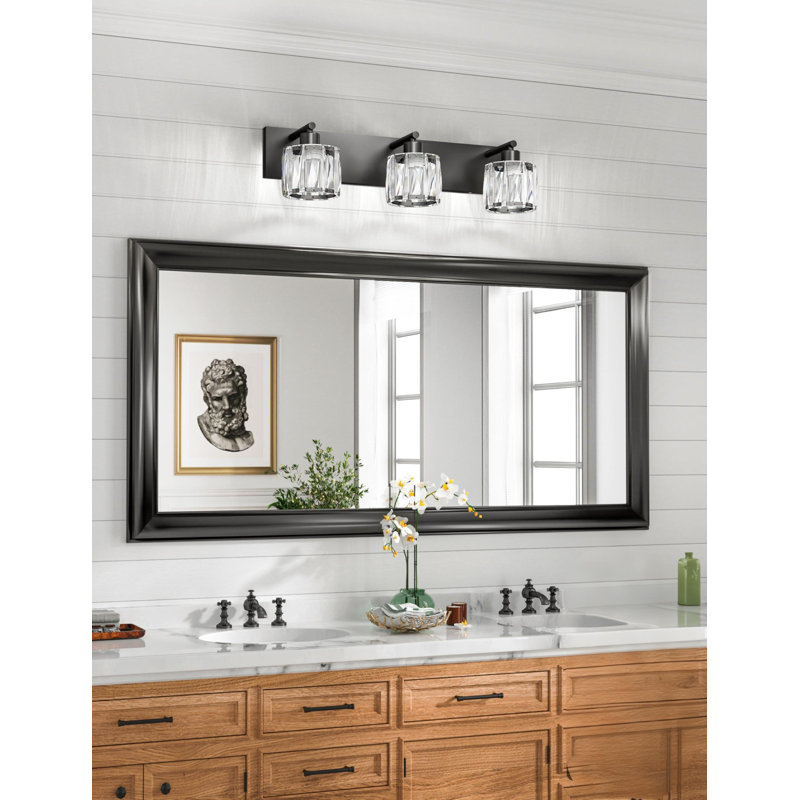Éclairage de meuble-lavabo en cristal pour salle de bain, 3 lumières de meuble-lavabo, miroir de salle de bain moderne sur miroir (excluant l'ampoule)